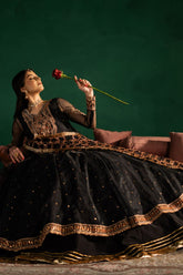 Maria Osama Khan - Sham-e-Jashan - Black - ORGANZA & Grip silk - 3 Piece